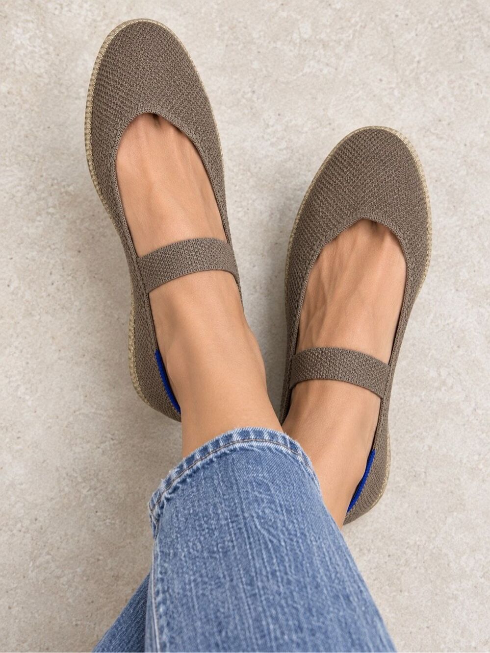 NWOT Rothy’s The Cruiser Mary Jane Washable Flats ReVelvet Portobello Sz 8.5
